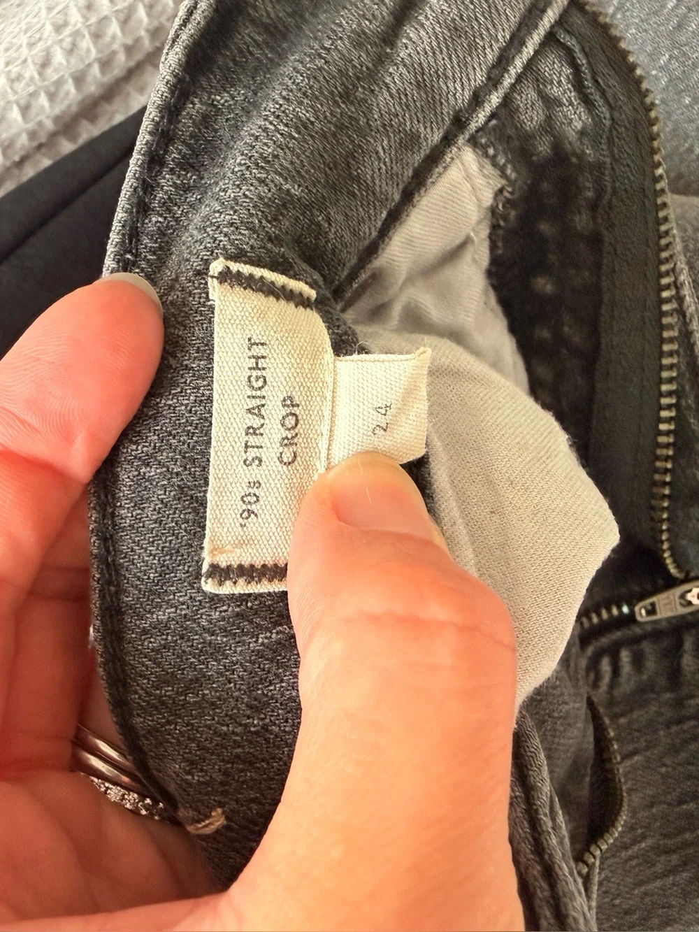 Madewell 90s Straight Crop Jeans Dark Gray 24